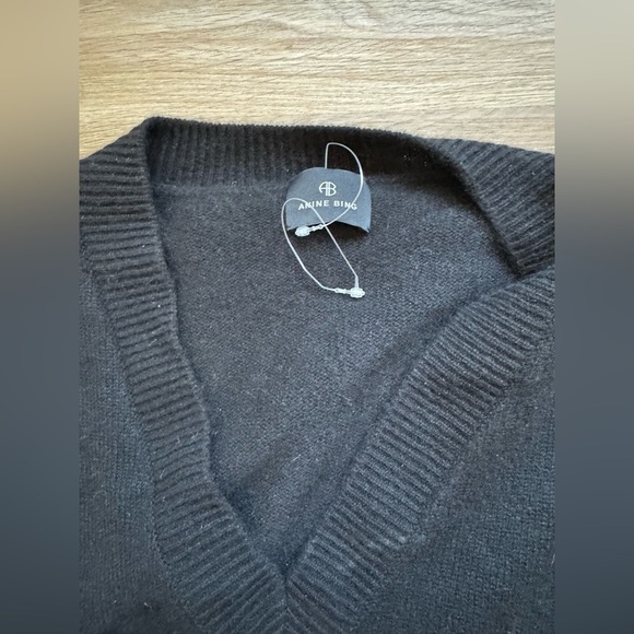 🍂NWT ANINE BING Lee Black Sweater 100% Cashmere - Picture 9 of 11